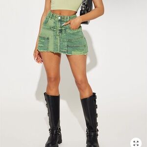 Fashion Nova Vibrant Green Mini Skirt
